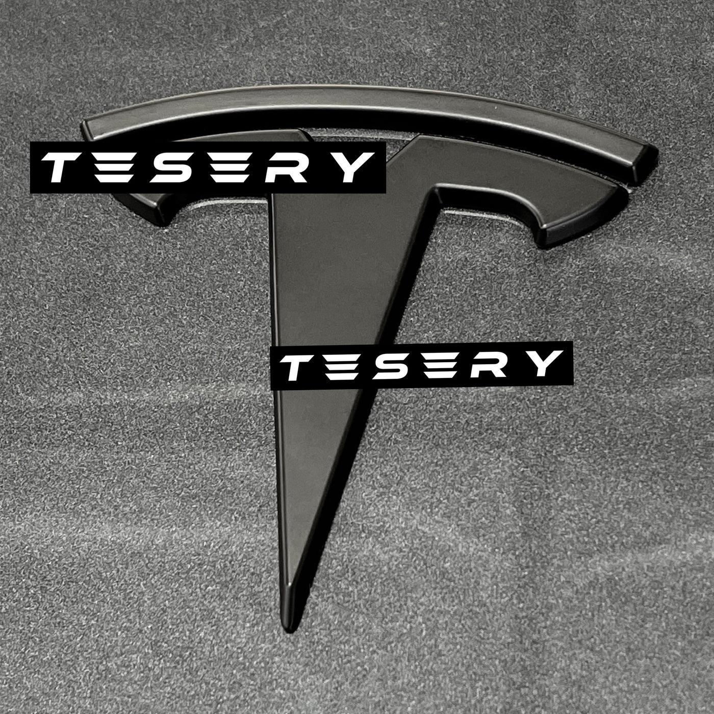 Logo "T" Blacked Out Emblem Steering Wheel / Front Rear Trunk for Tesla Model 3 & Y 2020-2024