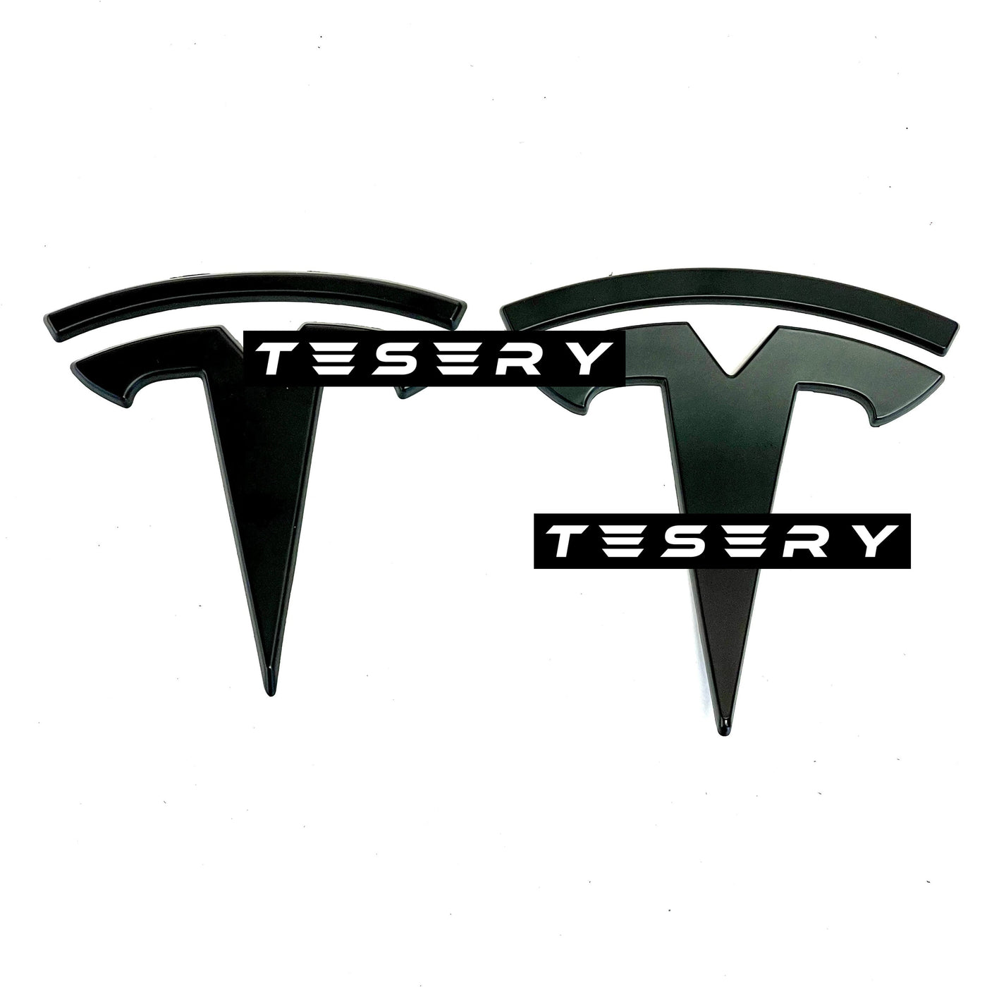 Logo "T" Blacked Out Emblem Steering Wheel / Front Rear Trunk for Tesla Model 3 & Y 2020-2024