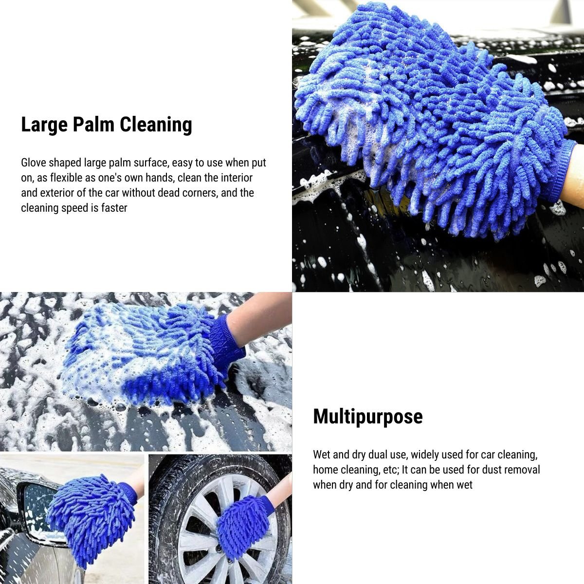 Premium Chenille Car Wash Glove 2pcs