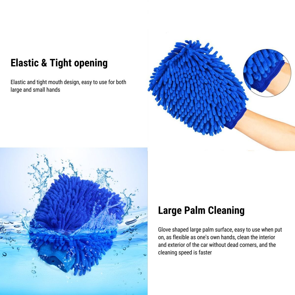 Premium Chenille Car Wash Glove 2pcs