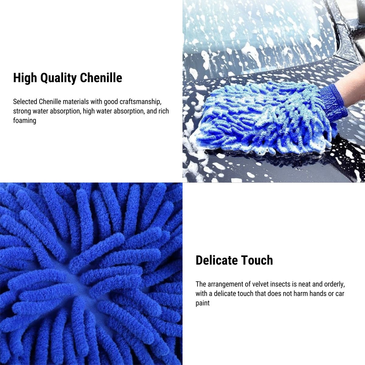 Premium Chenille Car Wash Glove 2pcs