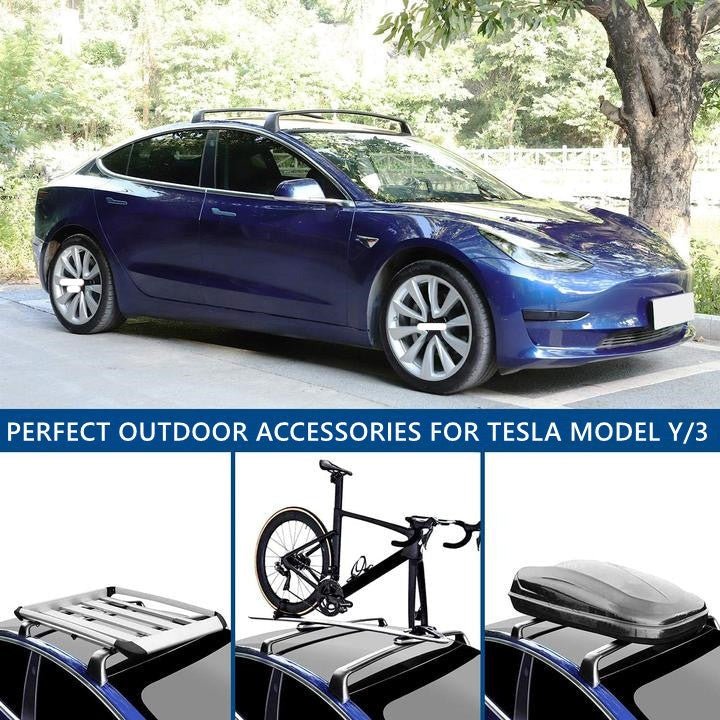 TESERY Roof Rack Aluminum Cargo Cross Bars (Set of 2) for Tesla Model 3 2017-2024 & Model Y 2020-2024