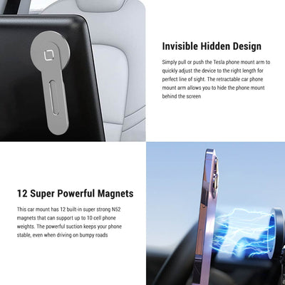 Wireless Masafe Phone Mount for Tesla Model 3 / Y / S / X 2017-2023